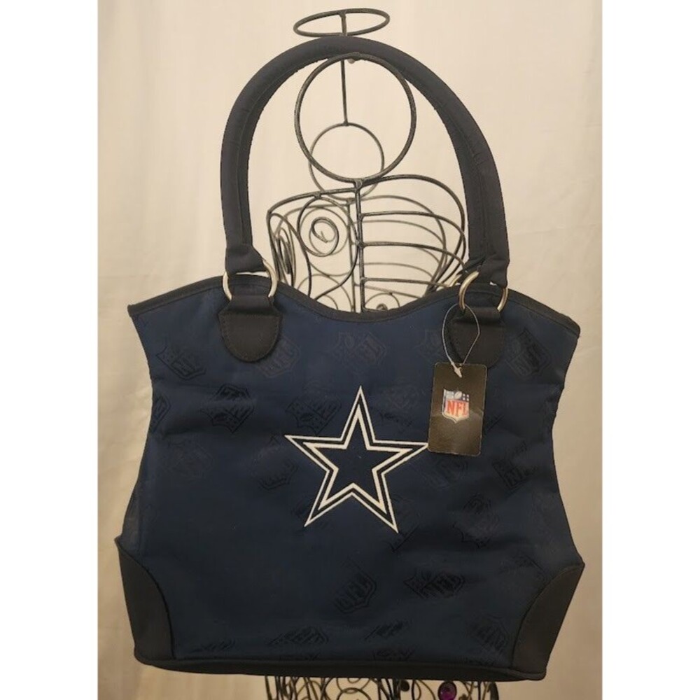 Dallas Cowboys NFL Pattern K Shaped Tote Stitched Star Logo Hand Bag Purse NWT